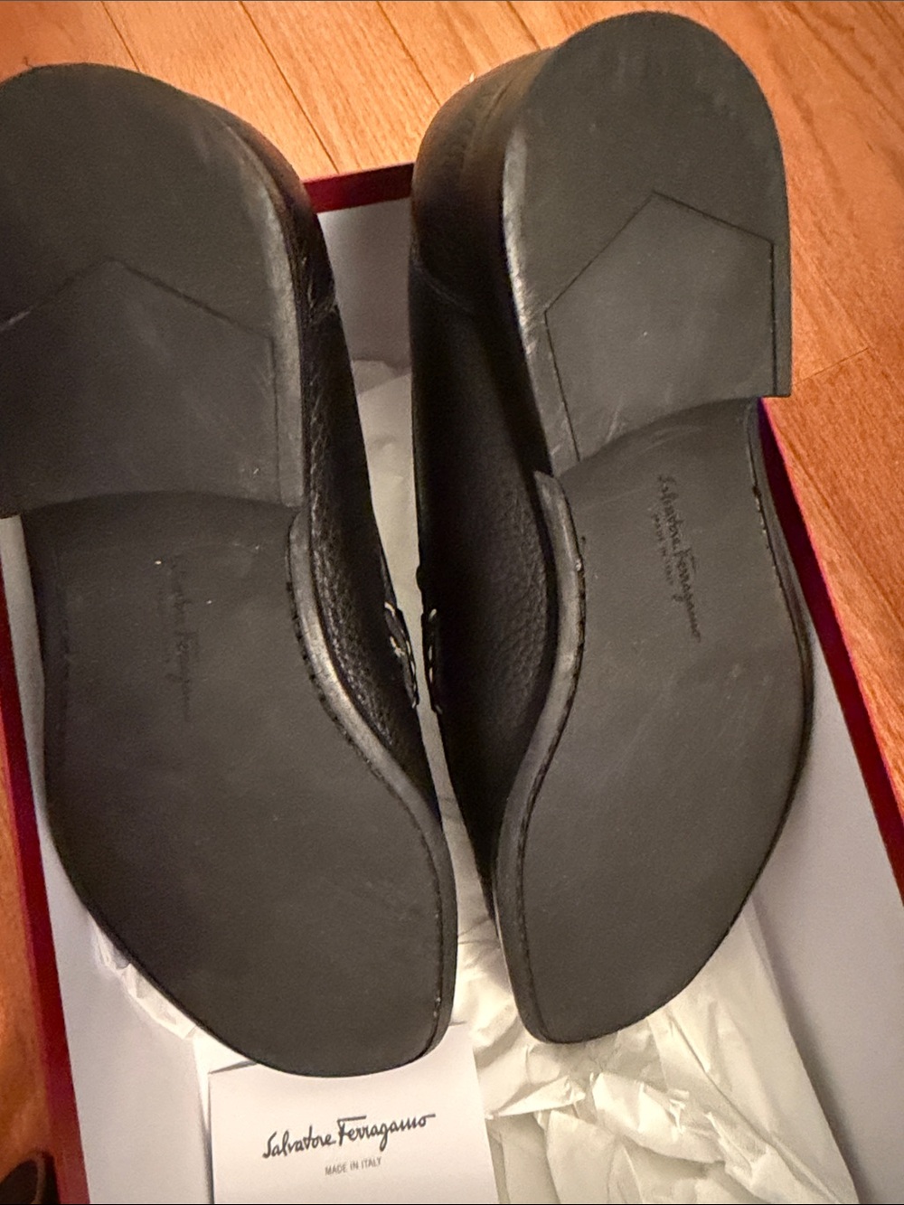 Salvatore Ferragamo Black Pebbled Leather Bit Loafers - Picture 8 of 8